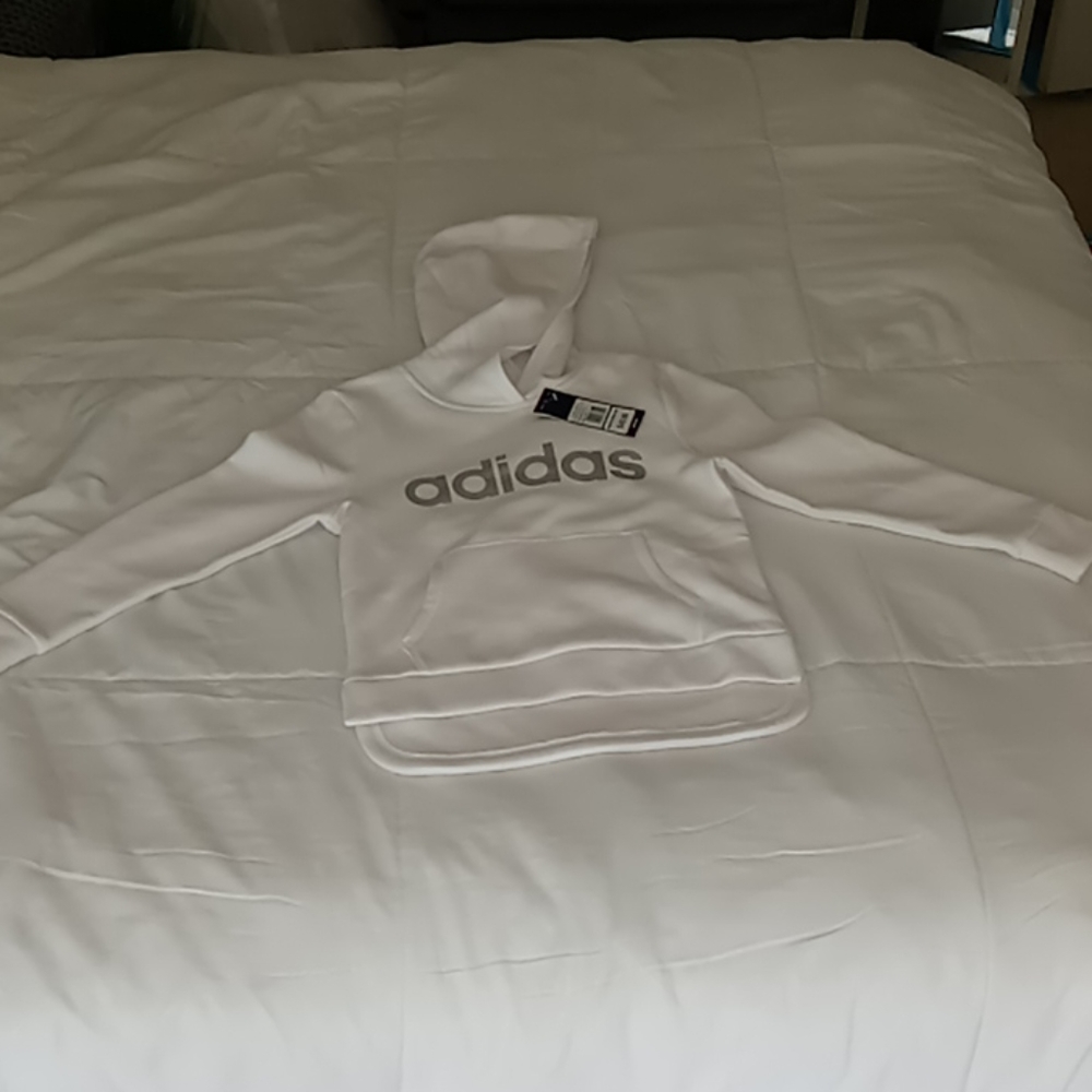 Girls adidas soft white hoodie NWT